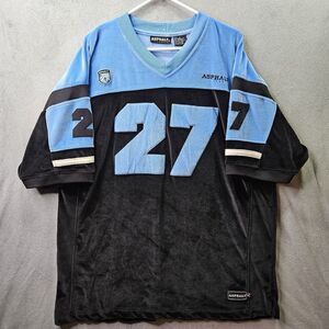 Vintage Starter Jersey Mens XL Black Blue Asphalt Legend Velour Football #27
